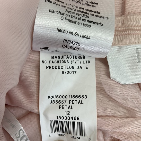 Junior Bridesmaid/‎ Flower Girl Dress Size 12 Petal Pink David's Bridal Chiffon - Picture 5 of 7